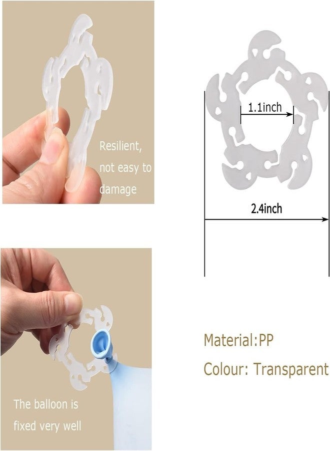 Miliocry 100PCS Balloon Arch Clips, Reusable Balloon Clips for Balloon Arch, Plastic Balloon Supplies for Stand, Balloon Garland Clips for Party Wedding Baby Shower Decorations - Image 2